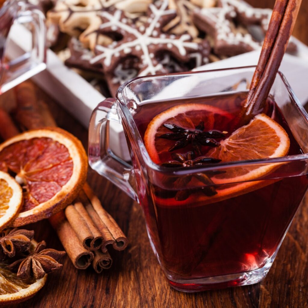 mulled wine in pitcher