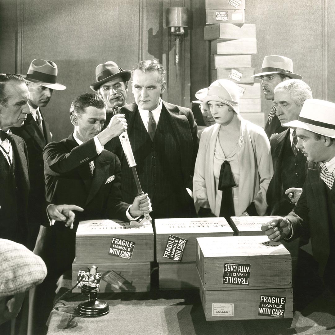 old black and white photo of liquor bootleggers
